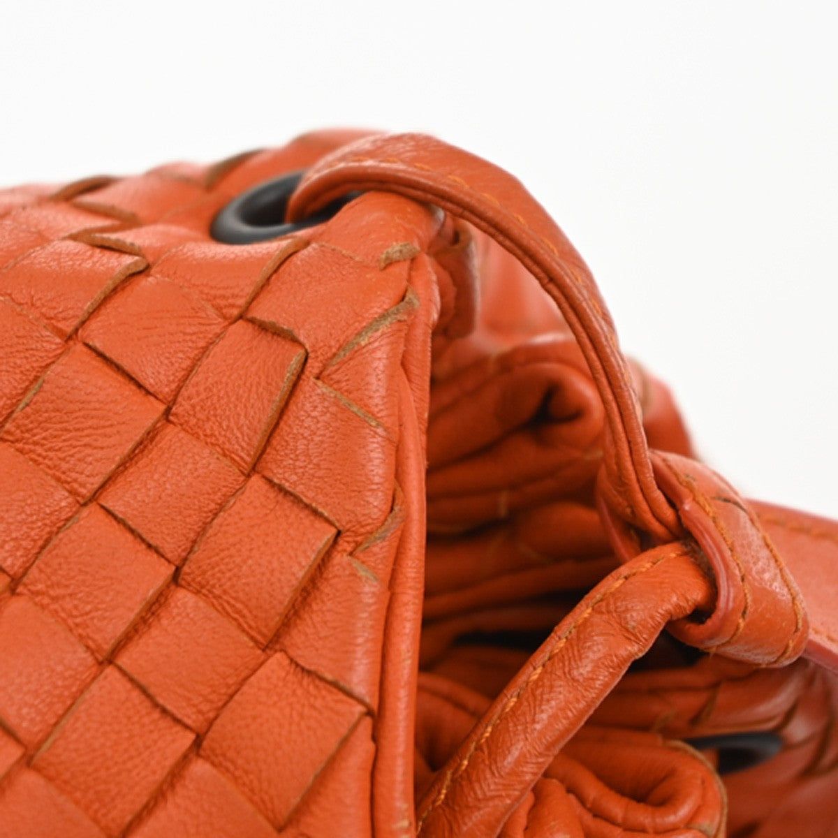 BOTTEGA VENETA Logo Intrecciato Shoulder Hand Bag Leather Orange Italy 95MA530