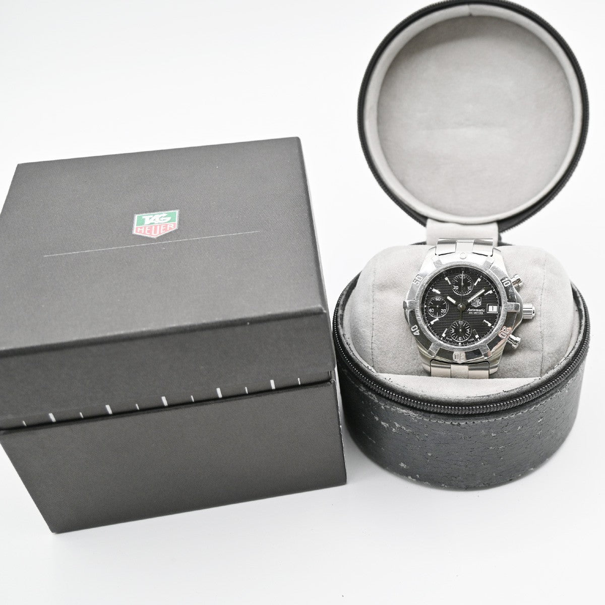 TAG HEUER Exclusive Chronograph Date Watch 41mm CN2111 AT Black Dial SS 58LC594