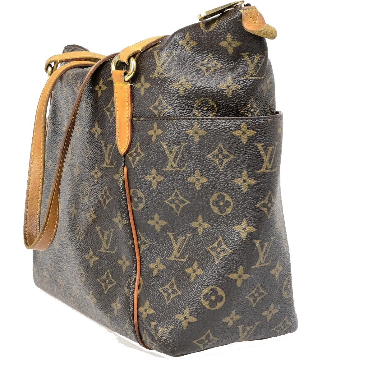 LOUIS VUITTON Logo Totally MM Shoulder Bag Monogram Leather Brown M56689 13EB358