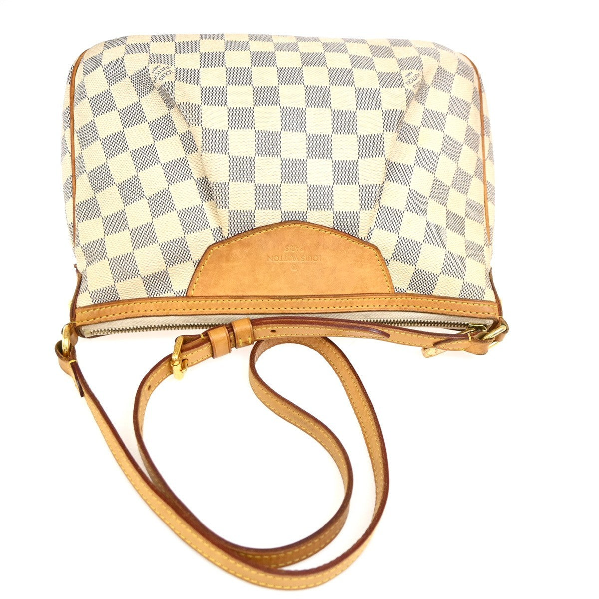 LOUIS VUITTON Totally PM Shoulder Bag Damier Azur Leather White N51261 14TA675