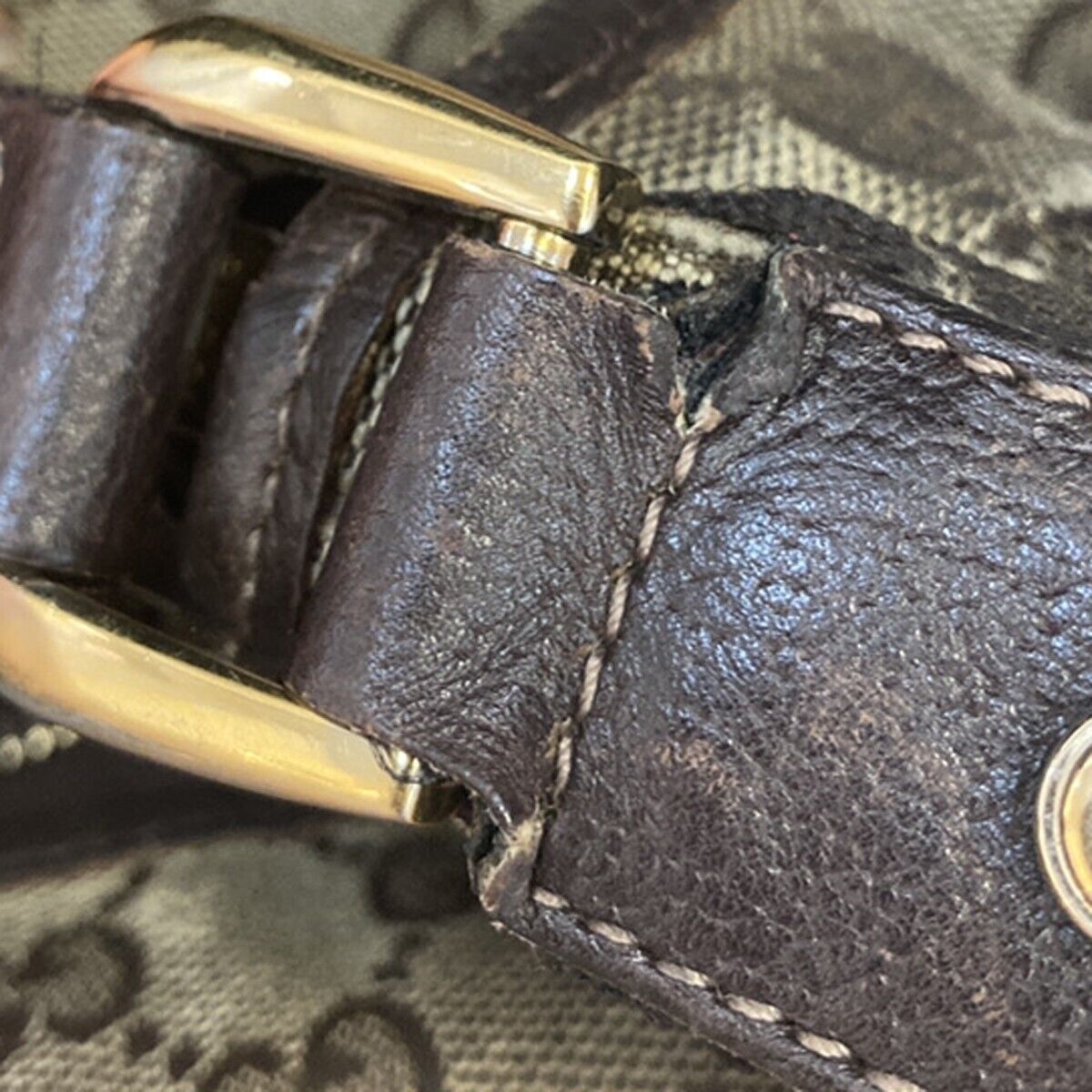 GUCCI Logo Abbey GG Pattern Crossbody Shoulder Bag Canvas Leather Brown 05EB591
