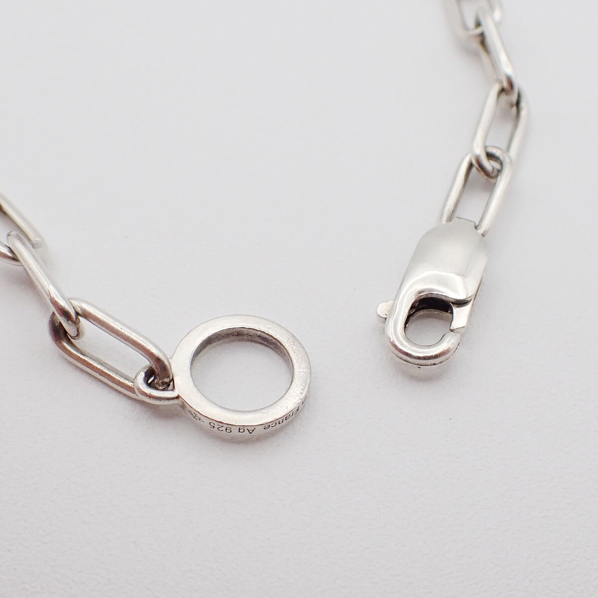 HERMES Chaine D'ancre Enchainee Game Chain Pendant Necklace 925 Silver 58RF339
