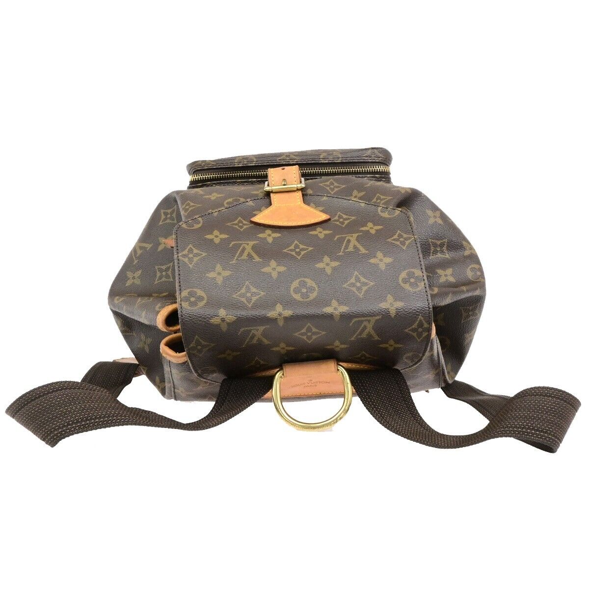 LOUIS VUITTON Montsouris GM Backpack Bag Monogram Leather Brown M51135 15ED904