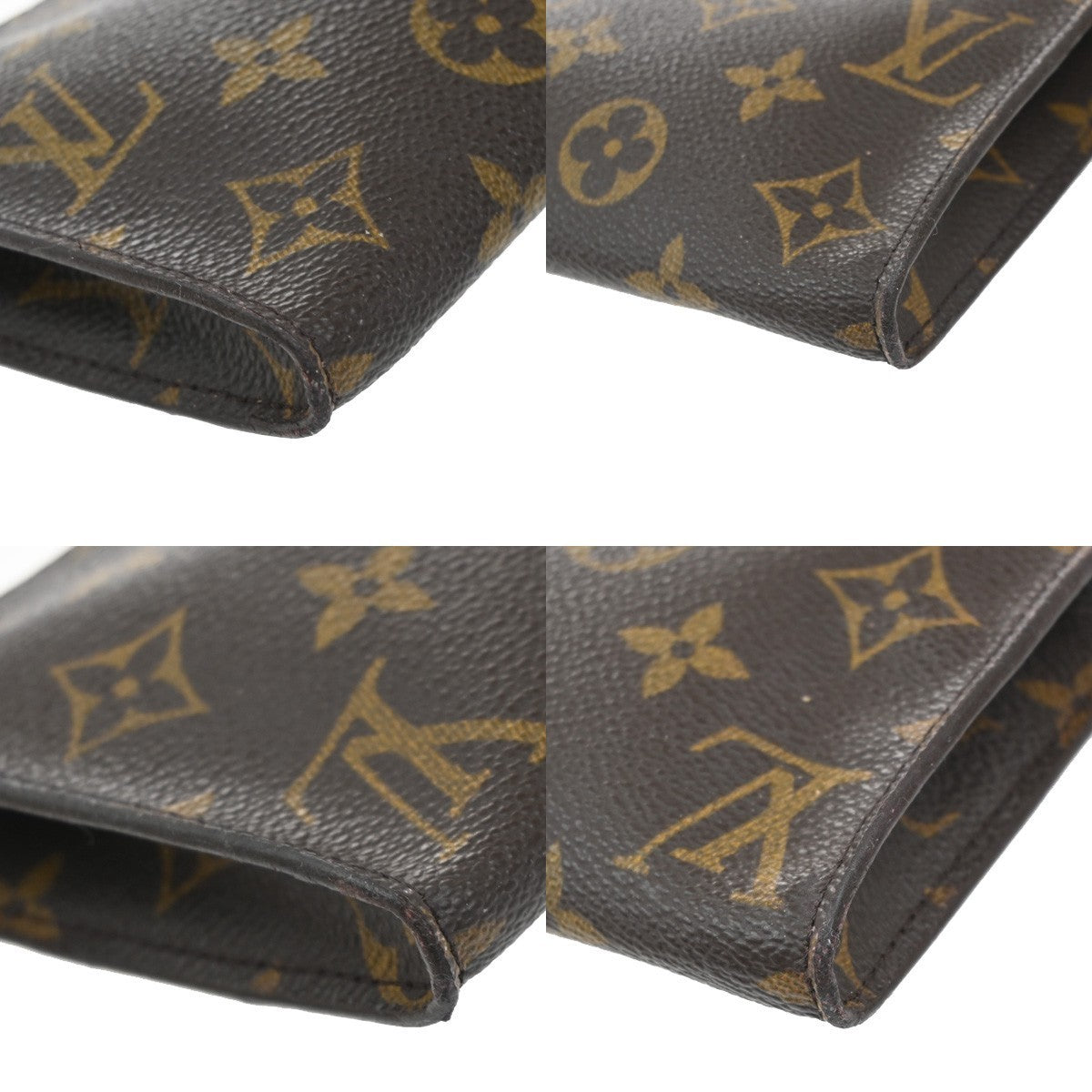 LOUIS VUITTON Logo BUCKET GM Pouch Bag Monogram Leather Brown France 05EG176