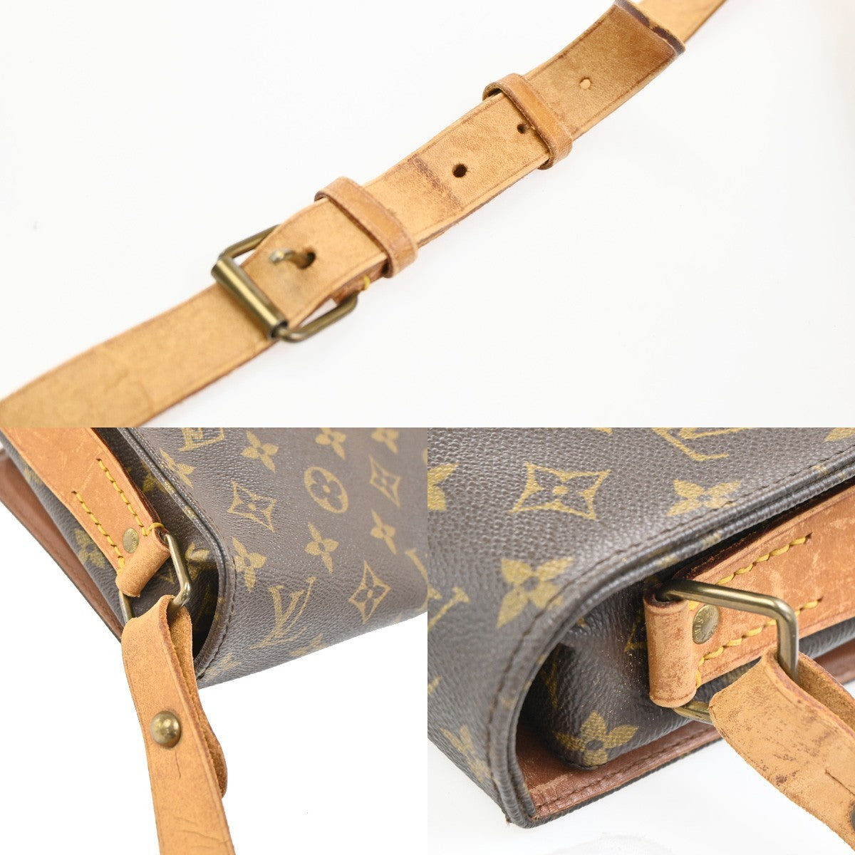 LOUIS VUITTON Cartouchiere MM Shoulder Bag Monogram Leather Brown M51253 31CA716