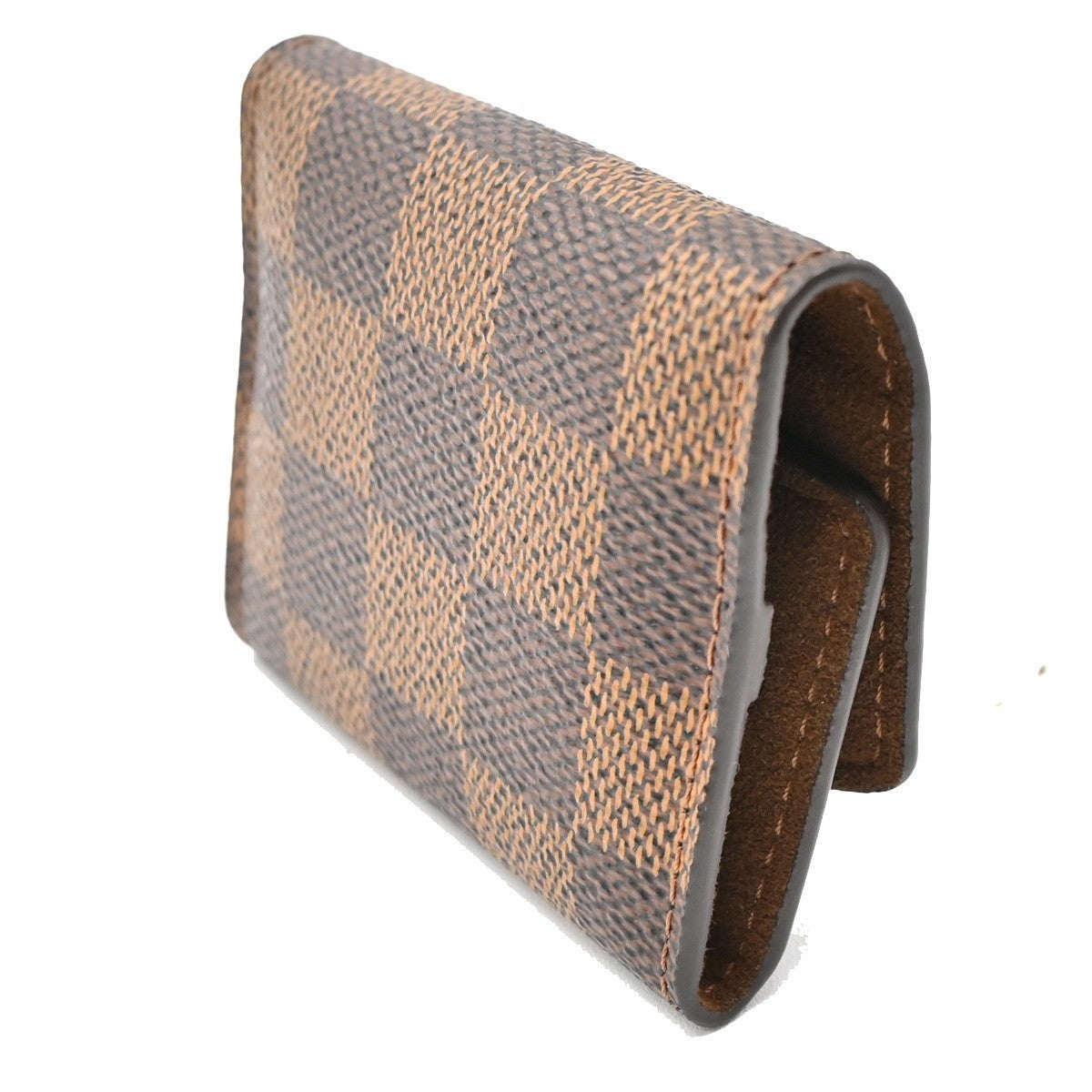 LOUIS VUITTON Cufflinks Bouton Set Case Damier Ebene Gold Italy M61030 61KC477
