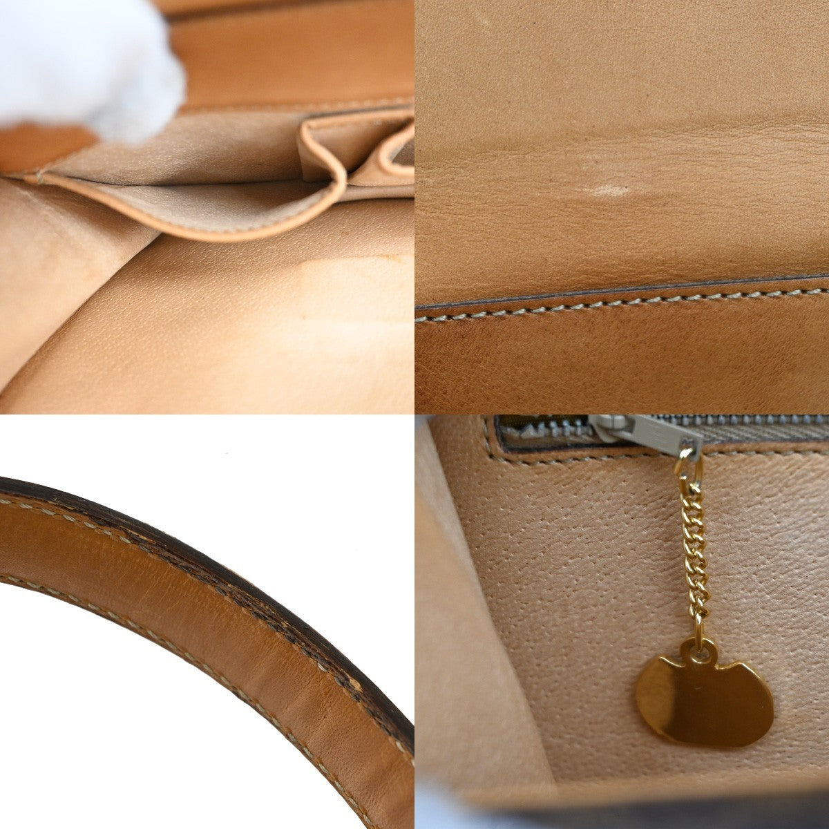 CELINE Logo Macadam Double flap Hand Bag PVC Leather Brown GHW Italy 34MA096