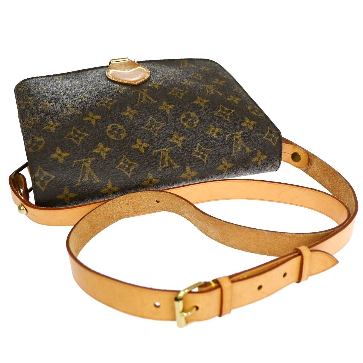 LOUIS VUITTON Cartouchiere GM Shoulder Bag Monogram Leather Brown M51252 83EA173