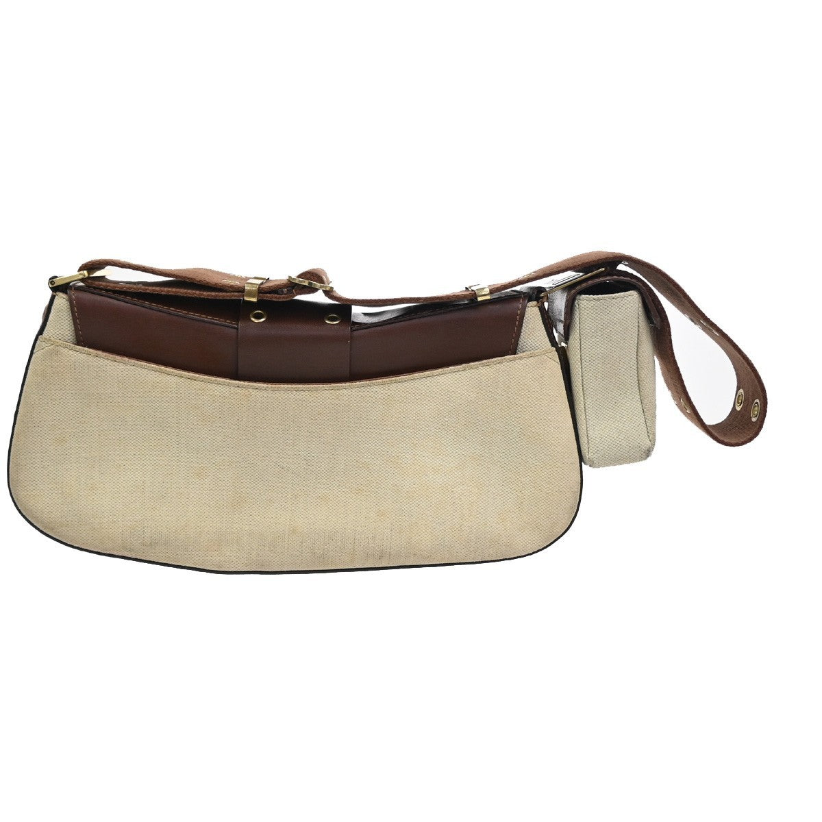 CHRISTIAN DIOR Columbus Flap Shoulder Bag Canvas Leather Beige GHW Italy 51RL926