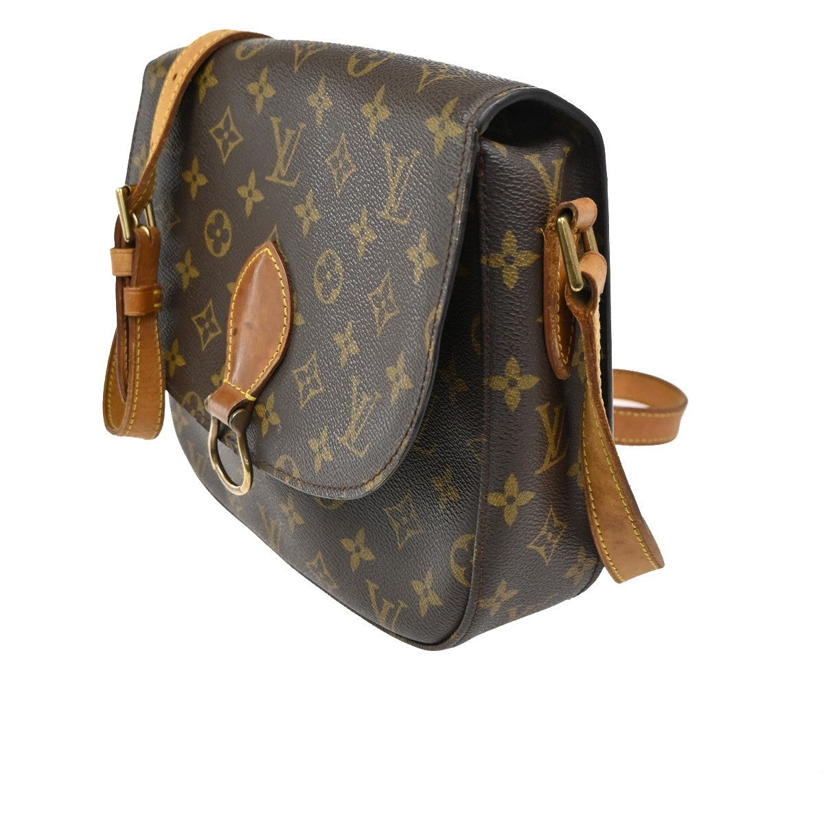 LOUIS VUITTON Saint Cloud GM Shoulder Bag Monogram Leather Brown M51242 34CA715