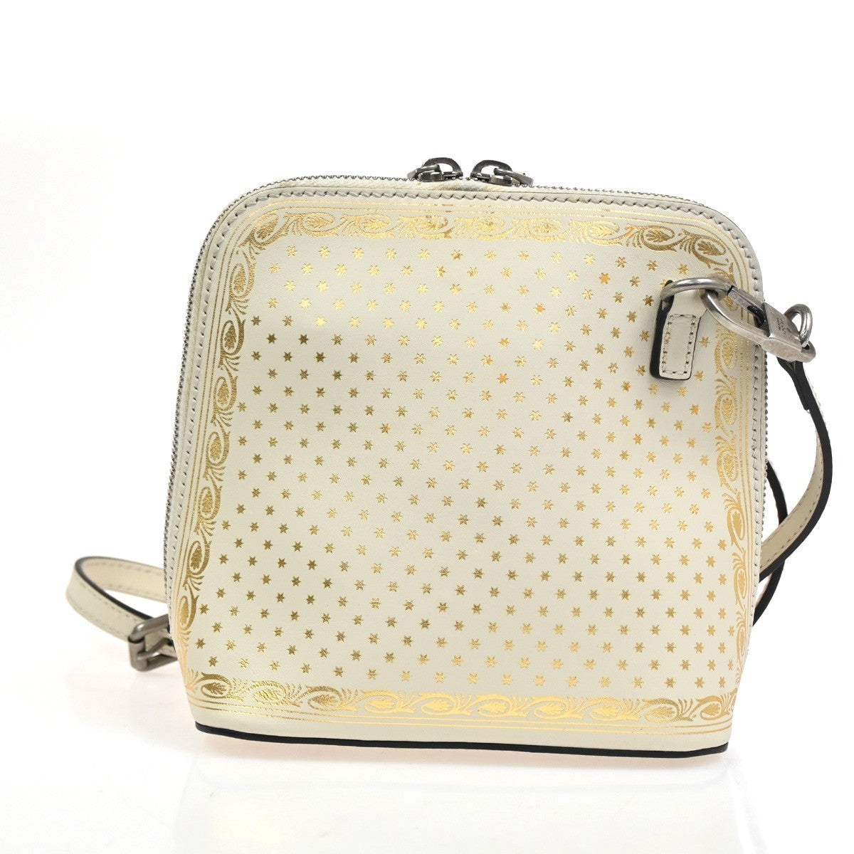 GUCCI Logo SEGA GUCCY Crossbody Mini Shoulder Bag Leather White Italy 73KC839