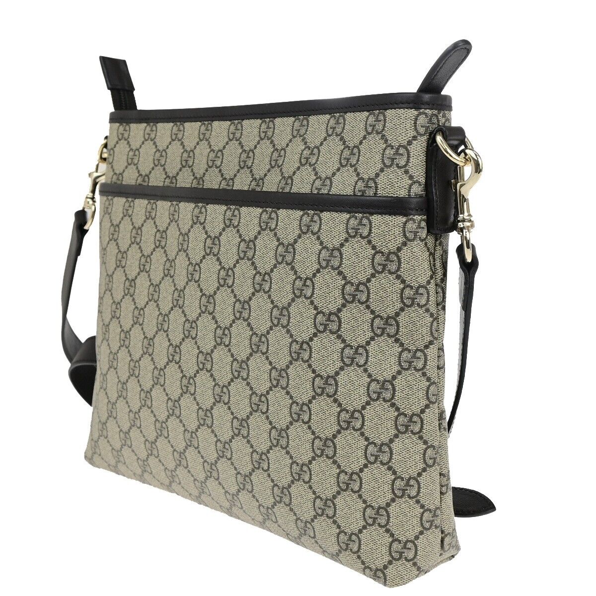 GUCCI Logo GG Pattern Crossbody Shoulder Bag Supreme Leather Brown GHW 11RK635