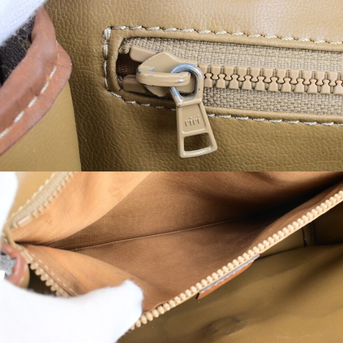 CELINE Logo Macadam Pattern Crossbody Shoulder Bag PVC Leather Brown 05FB242