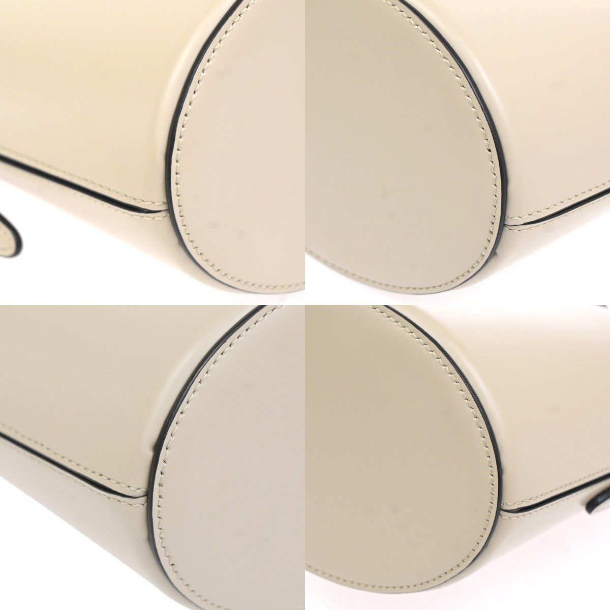 Salvatore Ferragamo Logo Gancini Shoulder Hand Bag Leather Beige Italy 19RL934
