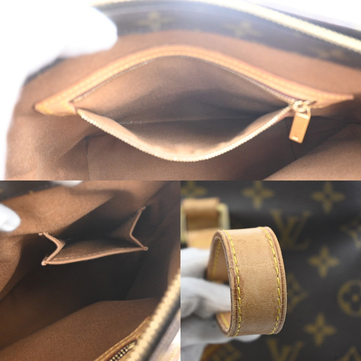 LOUIS VUITTON Cabas Piano Shoulder Bag Monogram Leather Brown M51148 84MA448