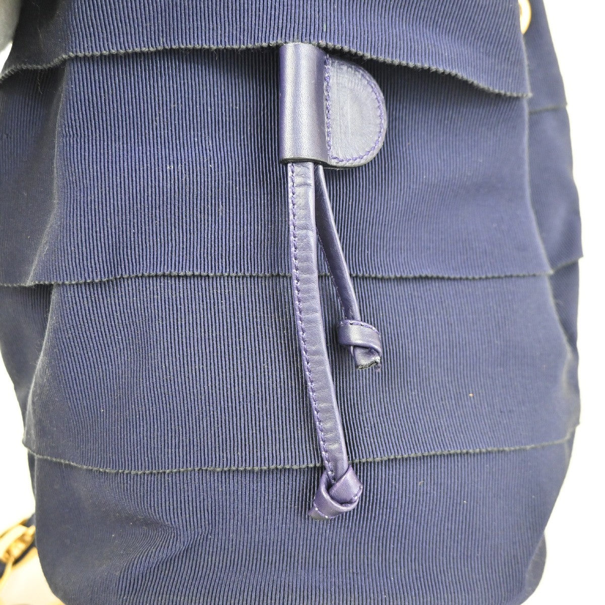 SALVATORE FERRAGAMO Vara Chain Shoulder Bag Canvas Leather Purple GHW 63KC612