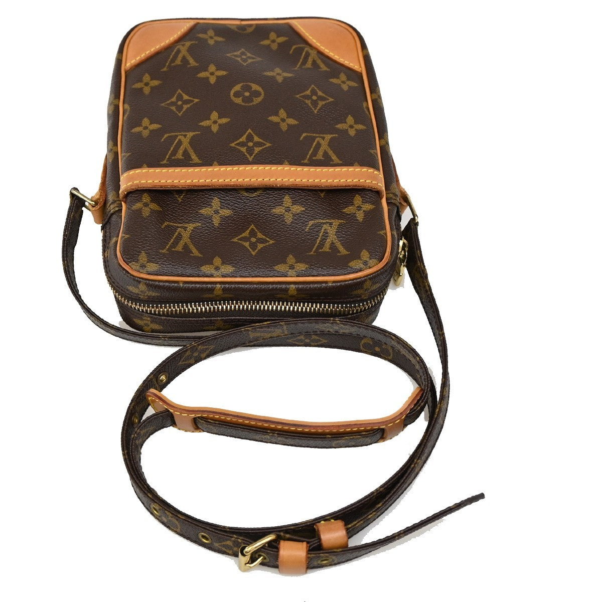 LOUIS VUITTON Danube Shoulder Bag Monogram Leather Brown France M45266 35CA214