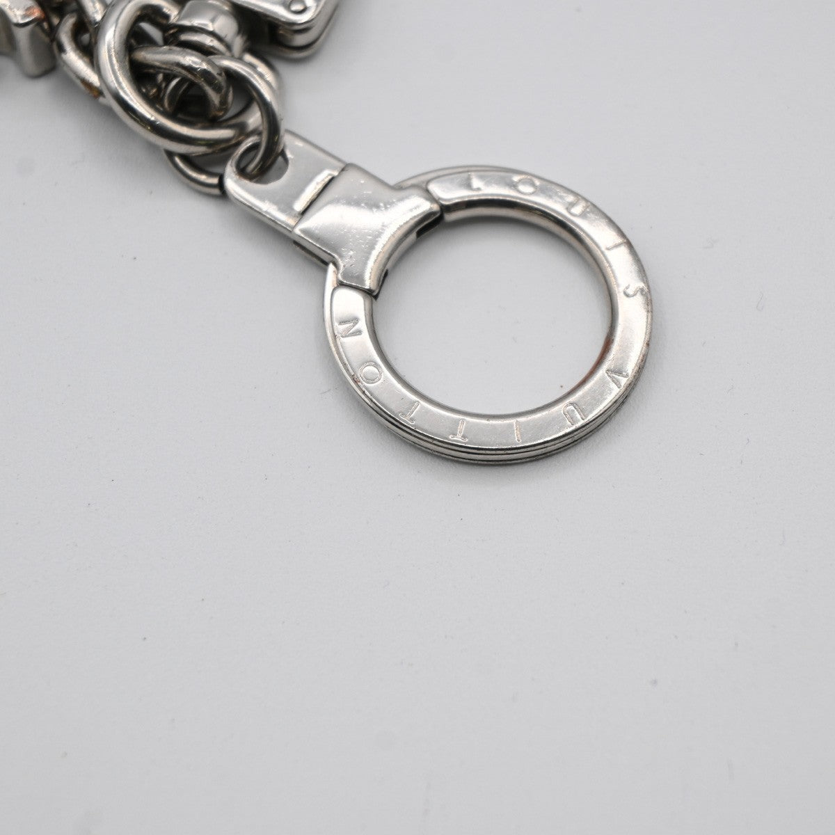 LOUIS VUITTON LV Porte Cles Initiales LV Charm Key Ring Silver M65071 67MA374