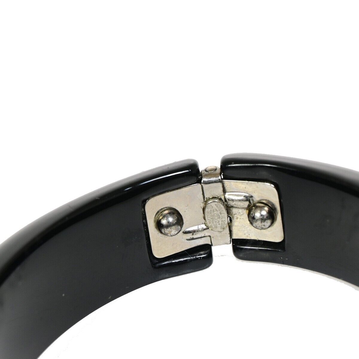 CHANEL CC Logo Dots Bangle Bracelet 05C Black France Accessory 62YF125