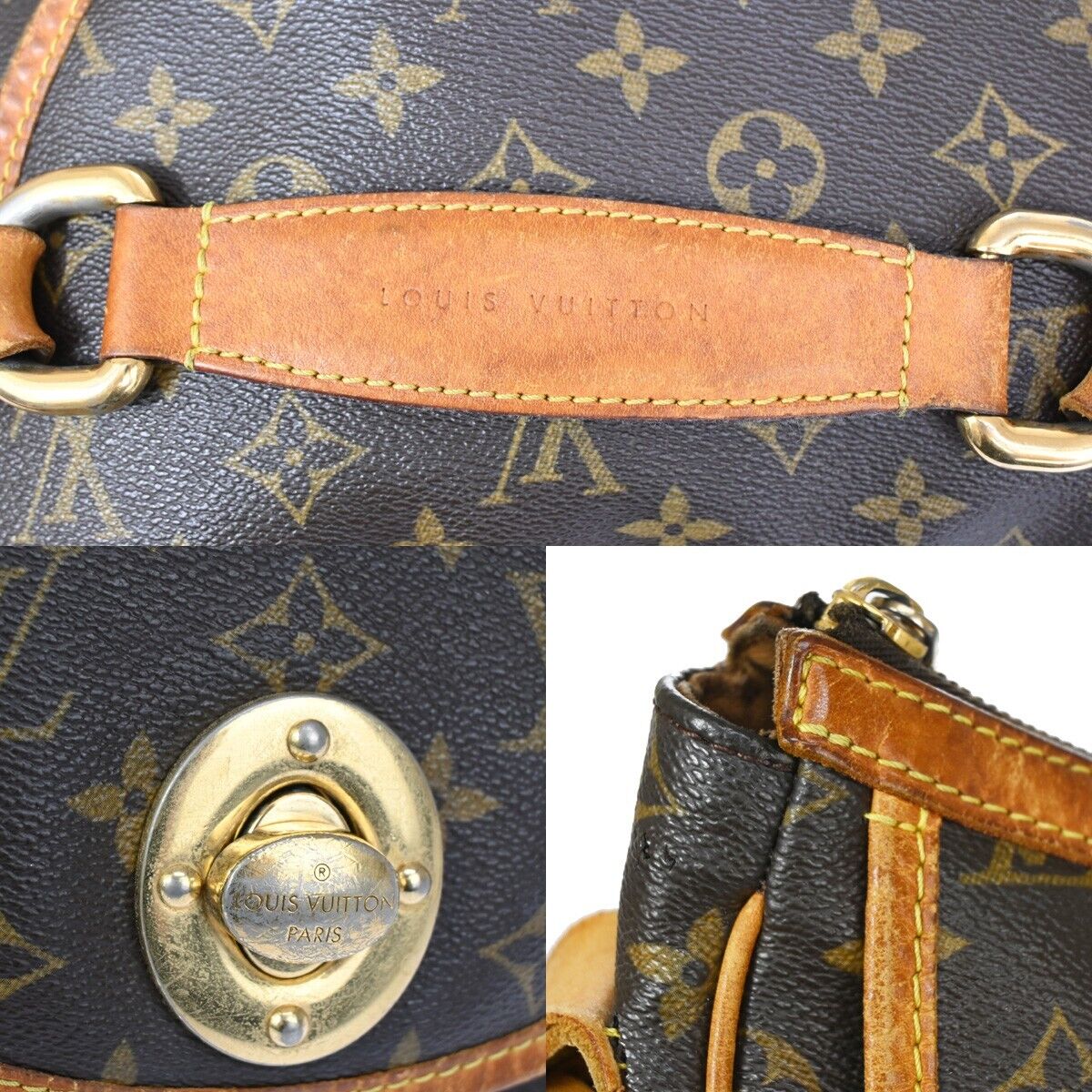 LOUIS VUITTON Tolum GM Shoulder Bag Monogram Leather Brown Spain M40075 80KA559