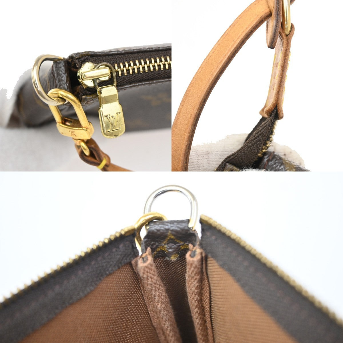 LOUIS VUITTON Pochette Accessoires Hand Bag Monogram Leather BN M51980 70DA182