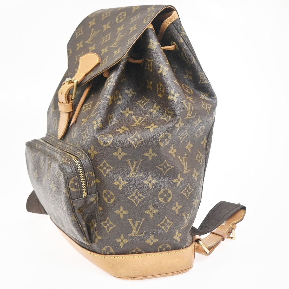 LOUIS VUITTON Montsouris GM Backpack Bag Monogram Leather Brown M51135 96KC794