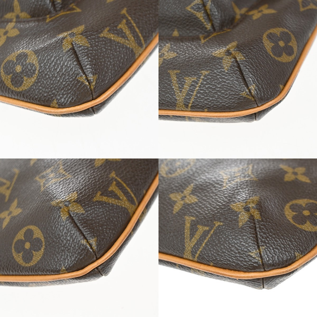 LOUIS VUITTON Logo Partition Pouch Bag Monogram Leather Brown M51901 76KP314