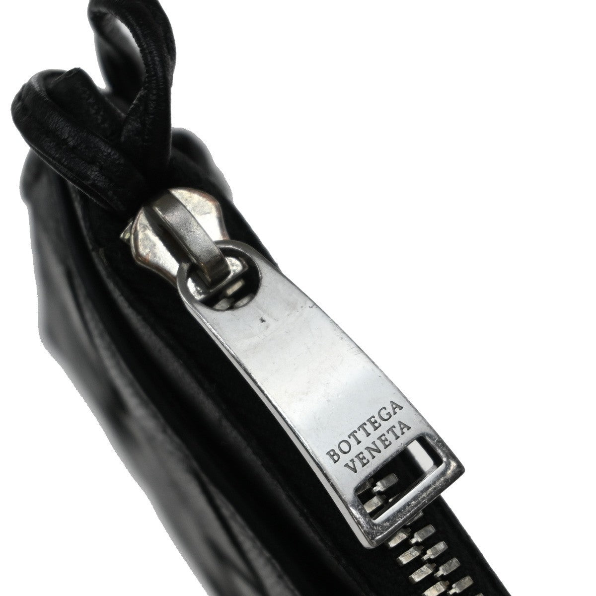 BOTTEGA VENETA Logo Intrecciato Coin Case Wallet Leather Black Italy 65EF860