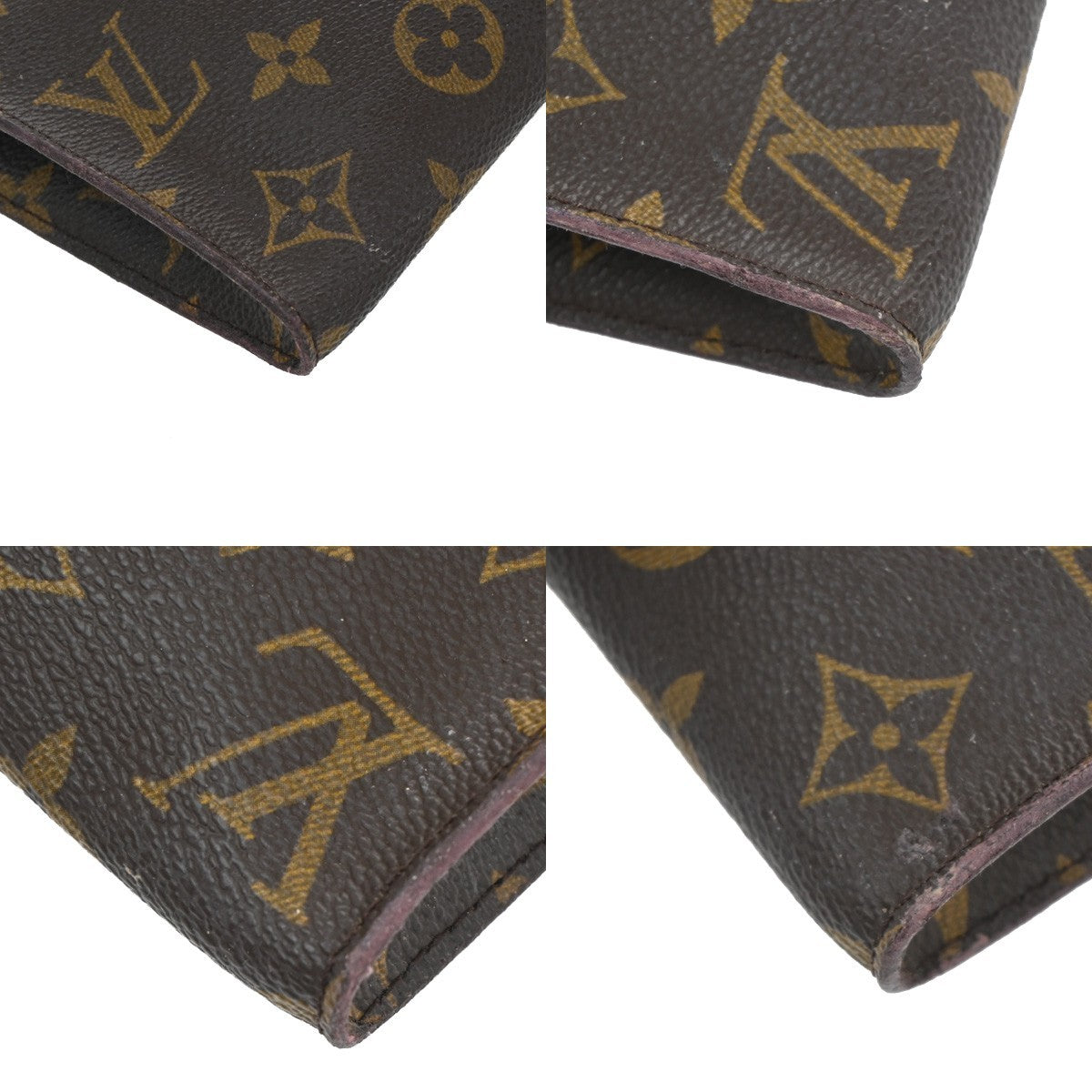 LOUIS VUITTON Logo BUCKET GM Pouch Bag Monogram Leather Brown U.S.A 05TA152