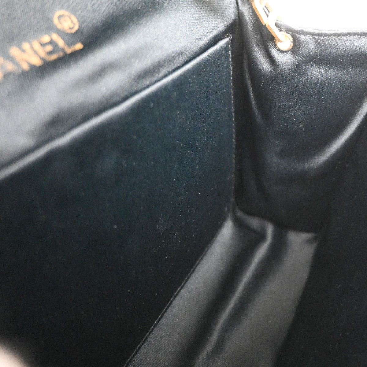 CHANEL CC Mini Matelasse Chain Shoulder Bag Satin Black GHW Vintage 648RL403