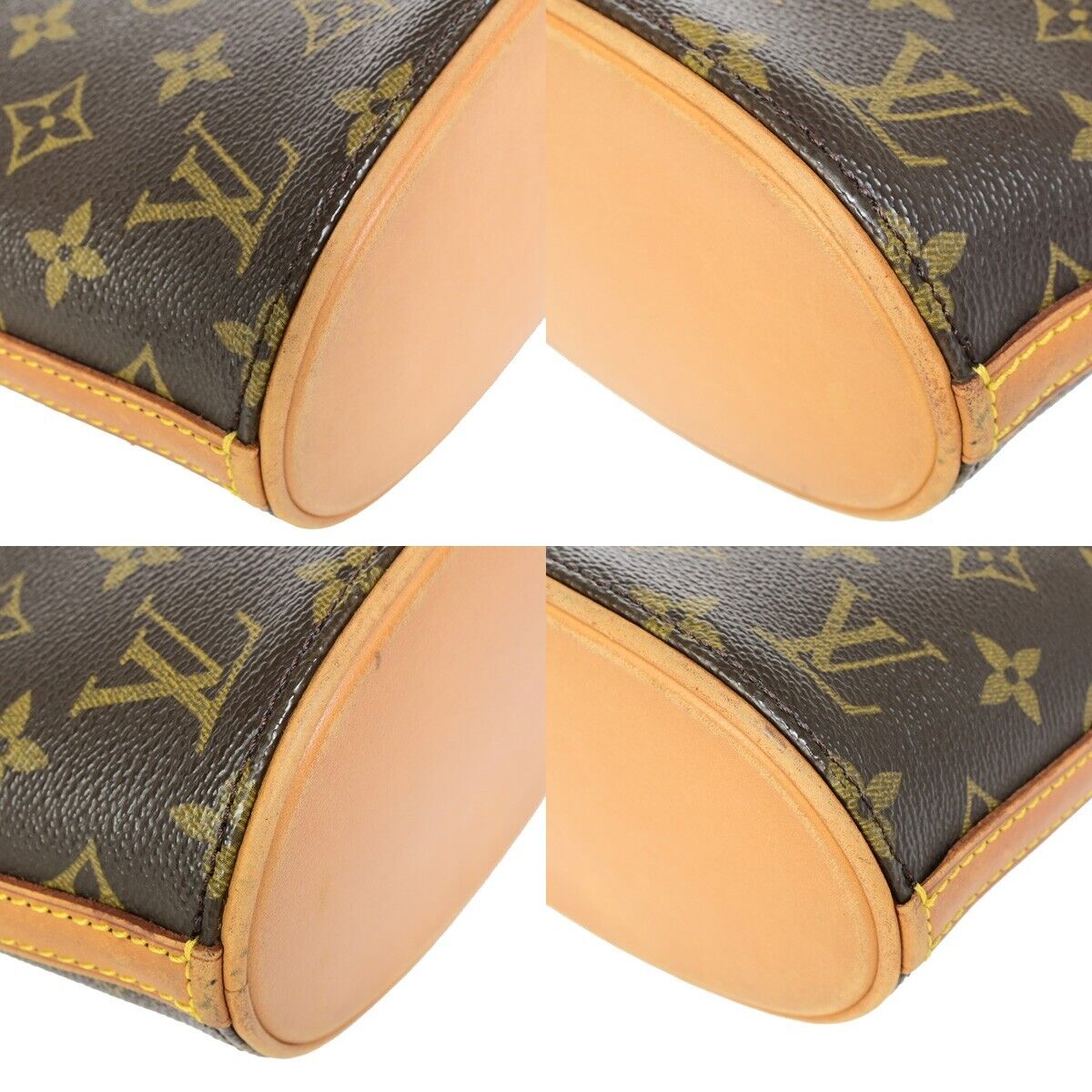 LOUIS VUITTON Logo Drouot Shoulder Bag Monogram Leather Brown M51290 86EB535