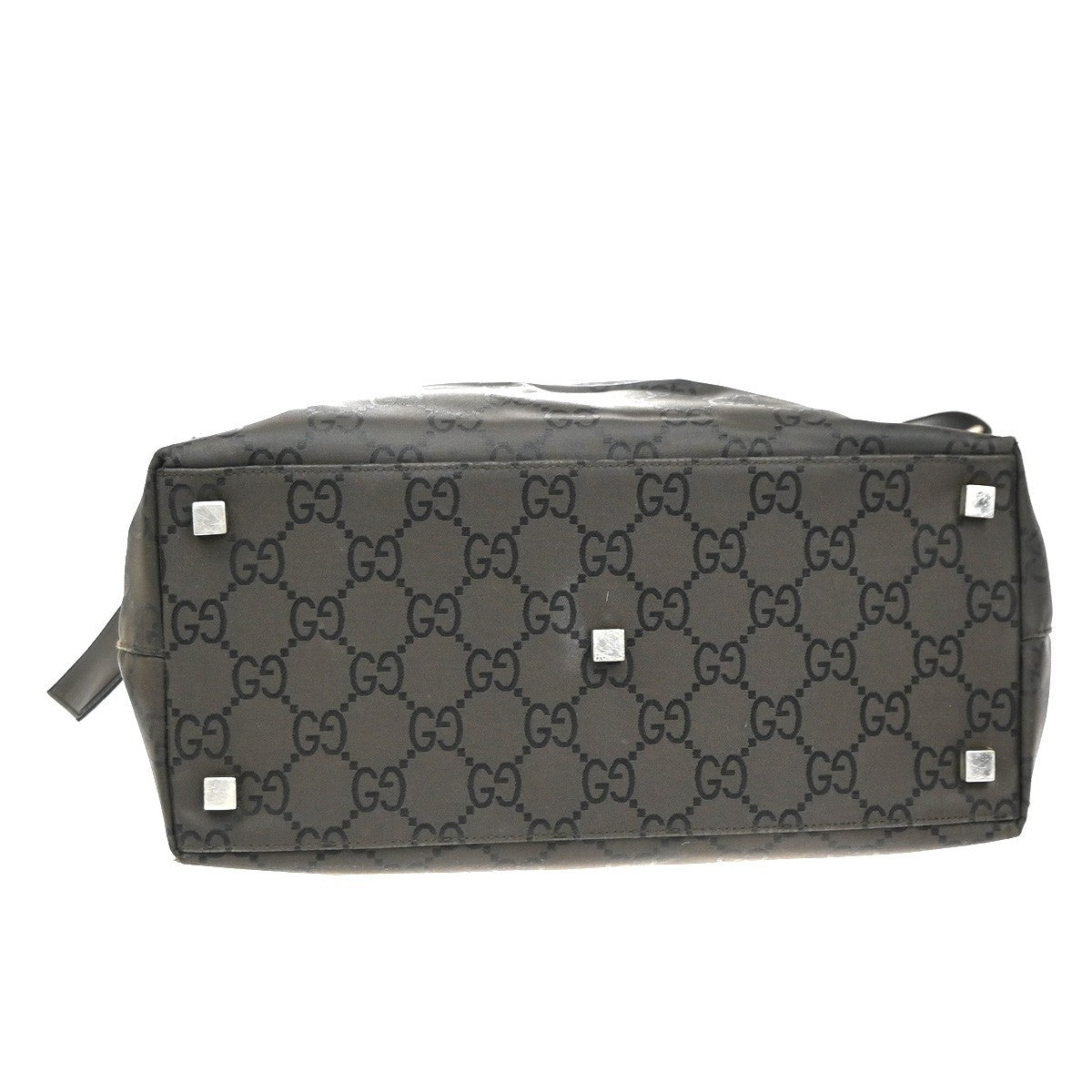 GUCCI Logo GG Pattern 2Way Hand Bag Nylon Leather Brown SHW Italy 02YJ172