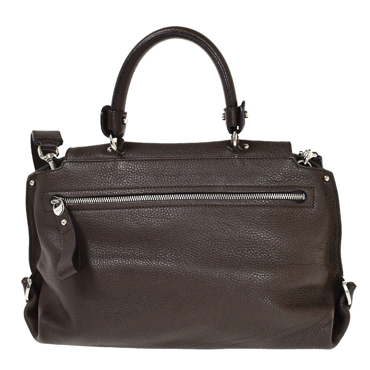 SALVATORE FERRAGAMO Sofia Gancini 2Way Shoulder Hand Bag Leather Brown 86YB961