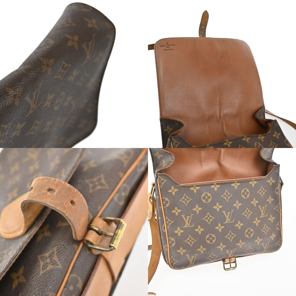 LOUIS VUITTON Cartouchiere GM Shoulder Bag Monogram Leather Brown M51252 39YJ091