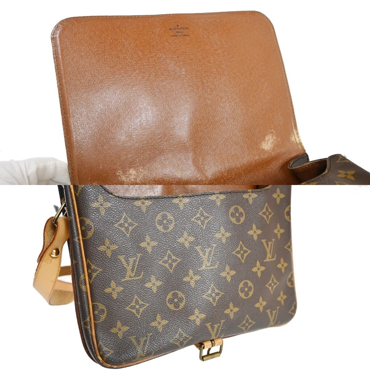 LOUIS VUITTON Cartouchiere GM Shoulder Bag Monogram Leather Brown M51252 32YG820