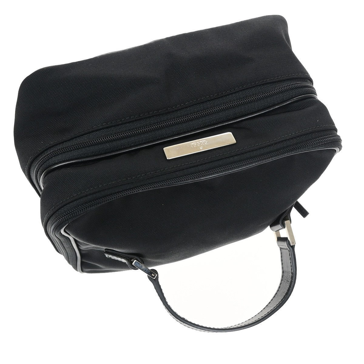 GUCCI Logo Mini Vanity Bag Canvas Leather Black SHW Italy 09CB070