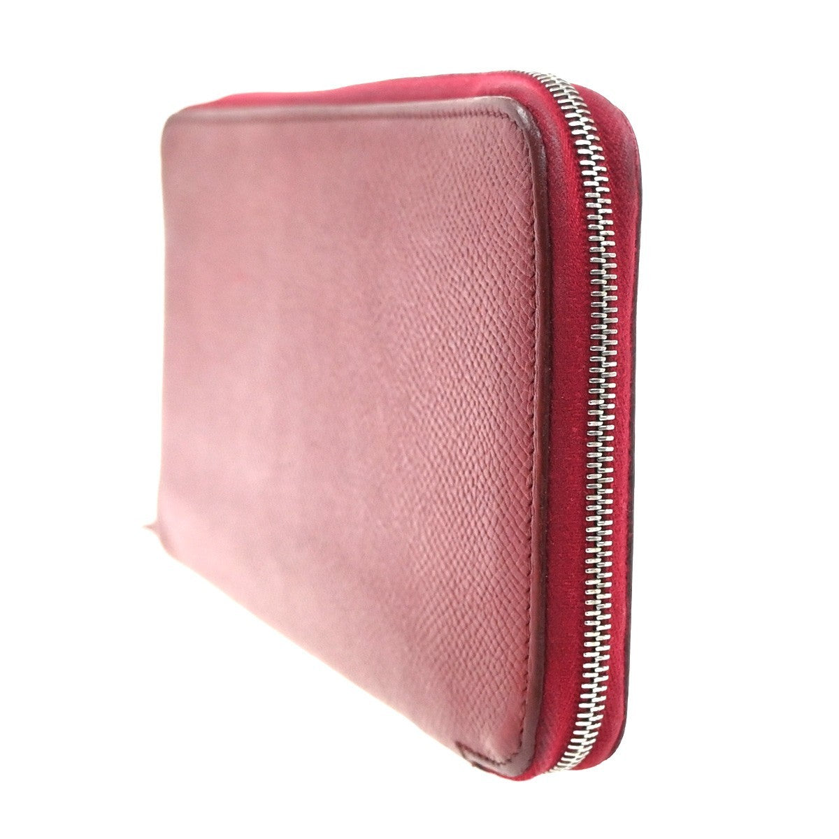 HERMES Azap Silk In Long Wallet Epsom Leather Red SHW France 35KC599