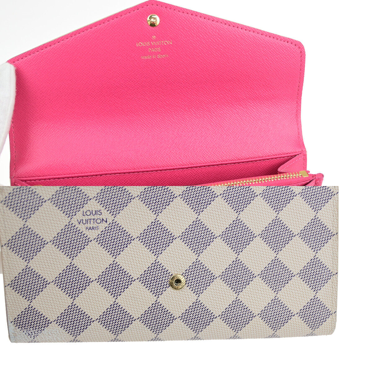 LOUIS VUITTON Portefeuille Sarah Long Bifold Wallet Damier Azur N45296 19SJ327