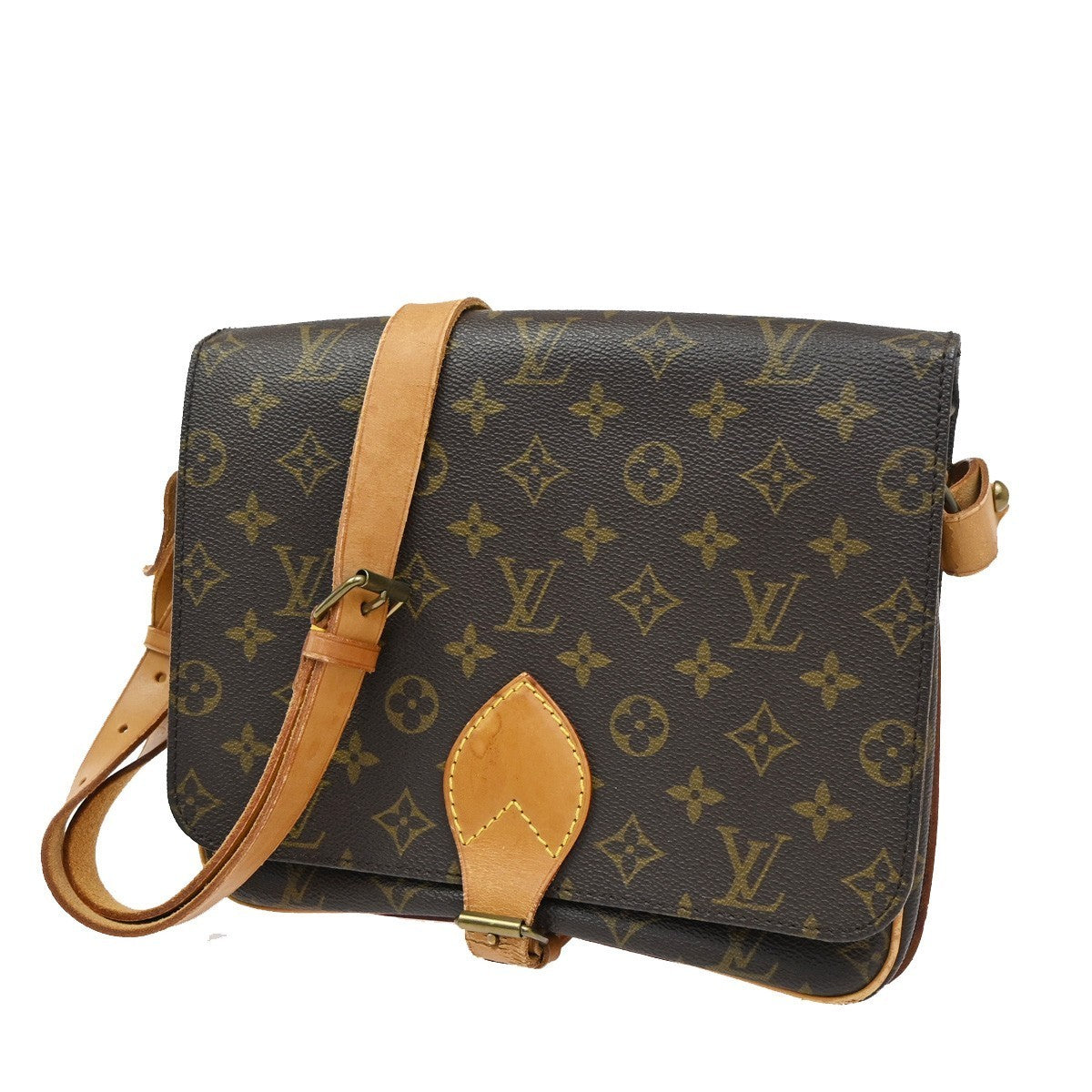 LOUIS VUITTON Cartouchiere GM Shoulder Bag Monogram Leather Brown M51252 72CA570