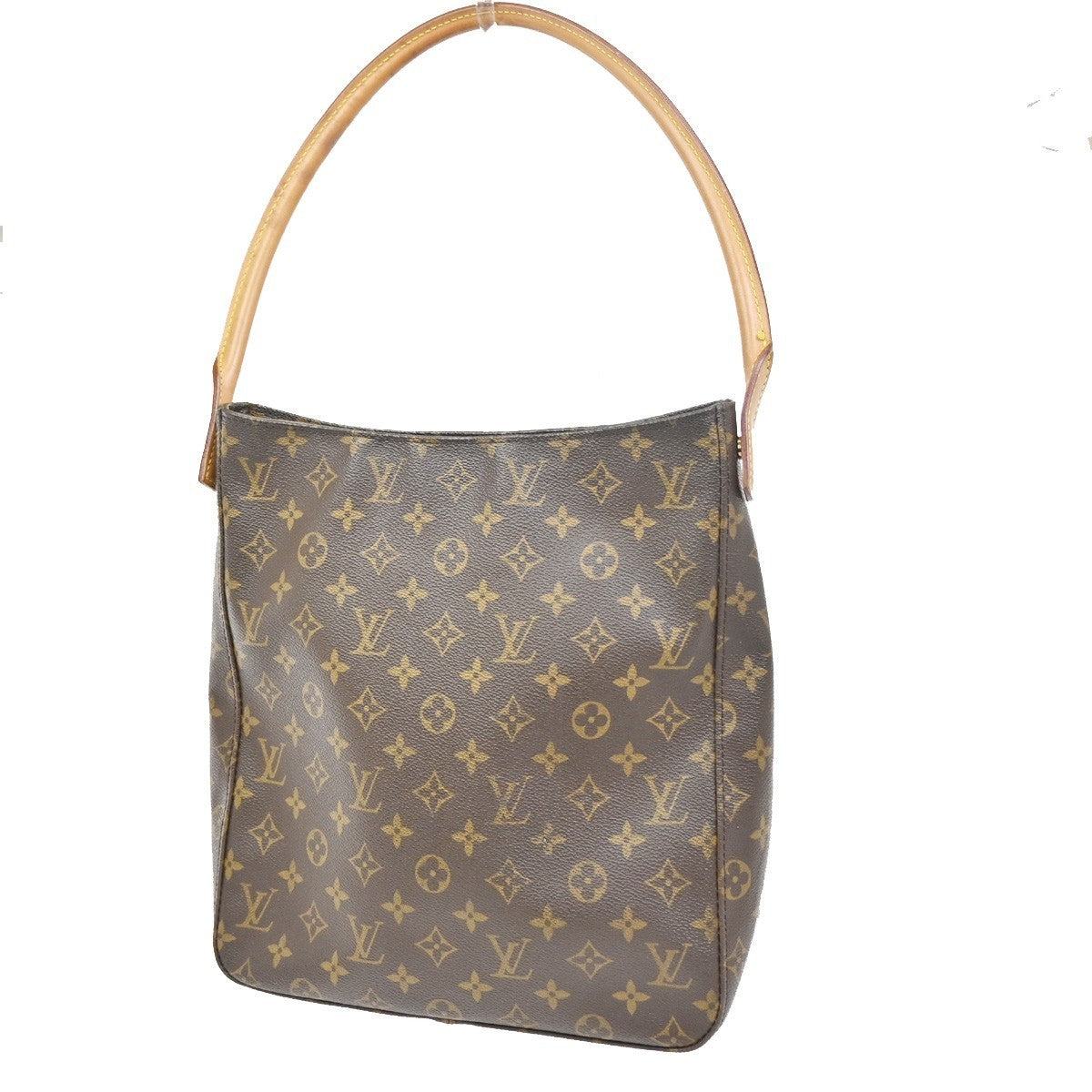LOUIS VUITTON Logo Looping GM Shoulder Bag Monogram Leather Brown M51145 11CA656