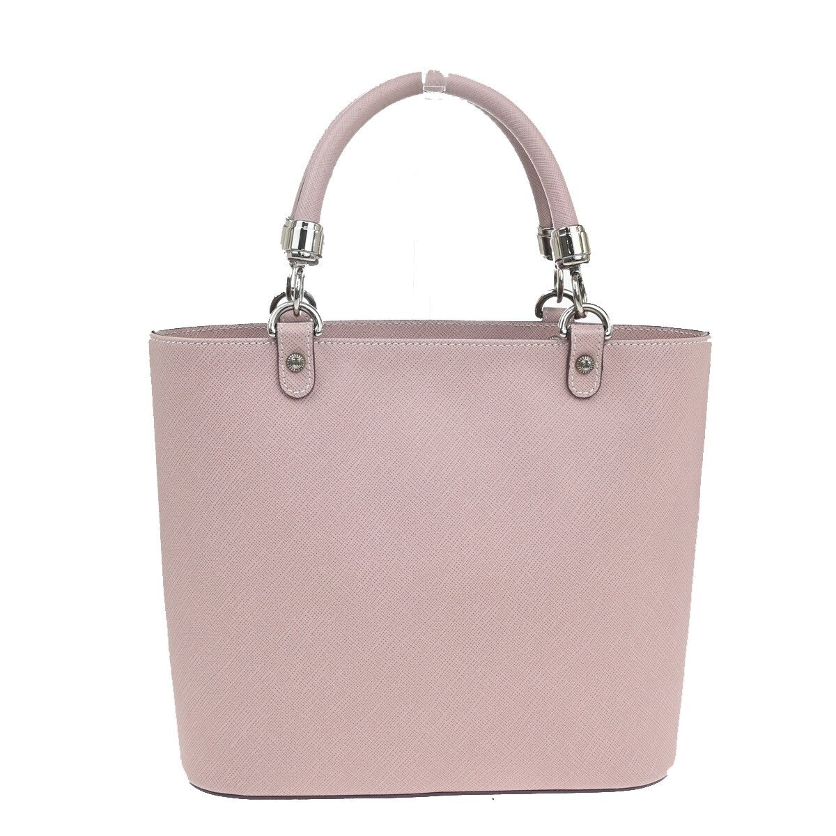 SALVATORE FERRAGAMO Gancini Hand Bag Leather Pink Silver Made in Italy 31EF006