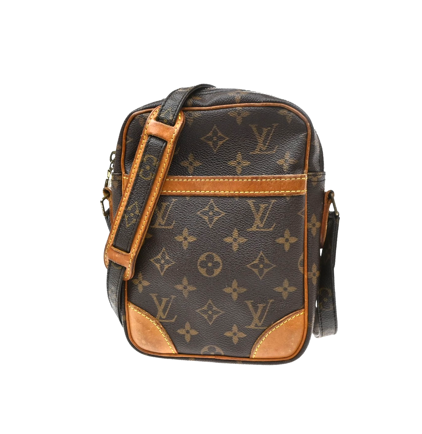 LOUIS VUITTON Danube Shoulder Bag Monogram Leather Brown France M45266 34KD142