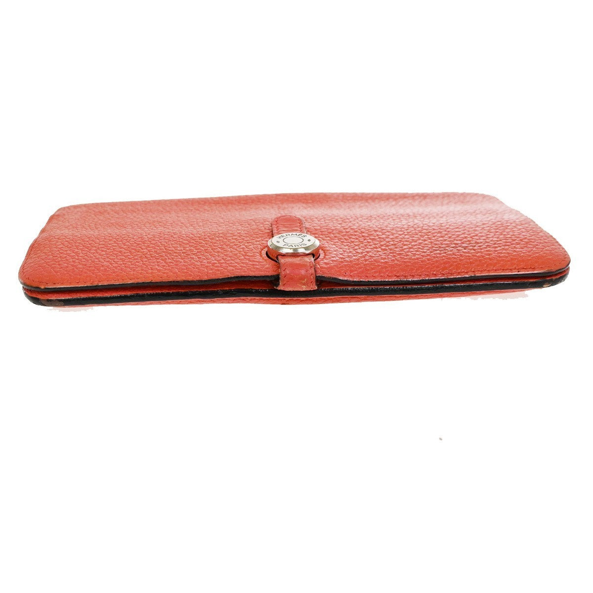 HERMES Logos Dogon GM Long Bifold Wallet Togo Leather Red  France SHW 31RL985
