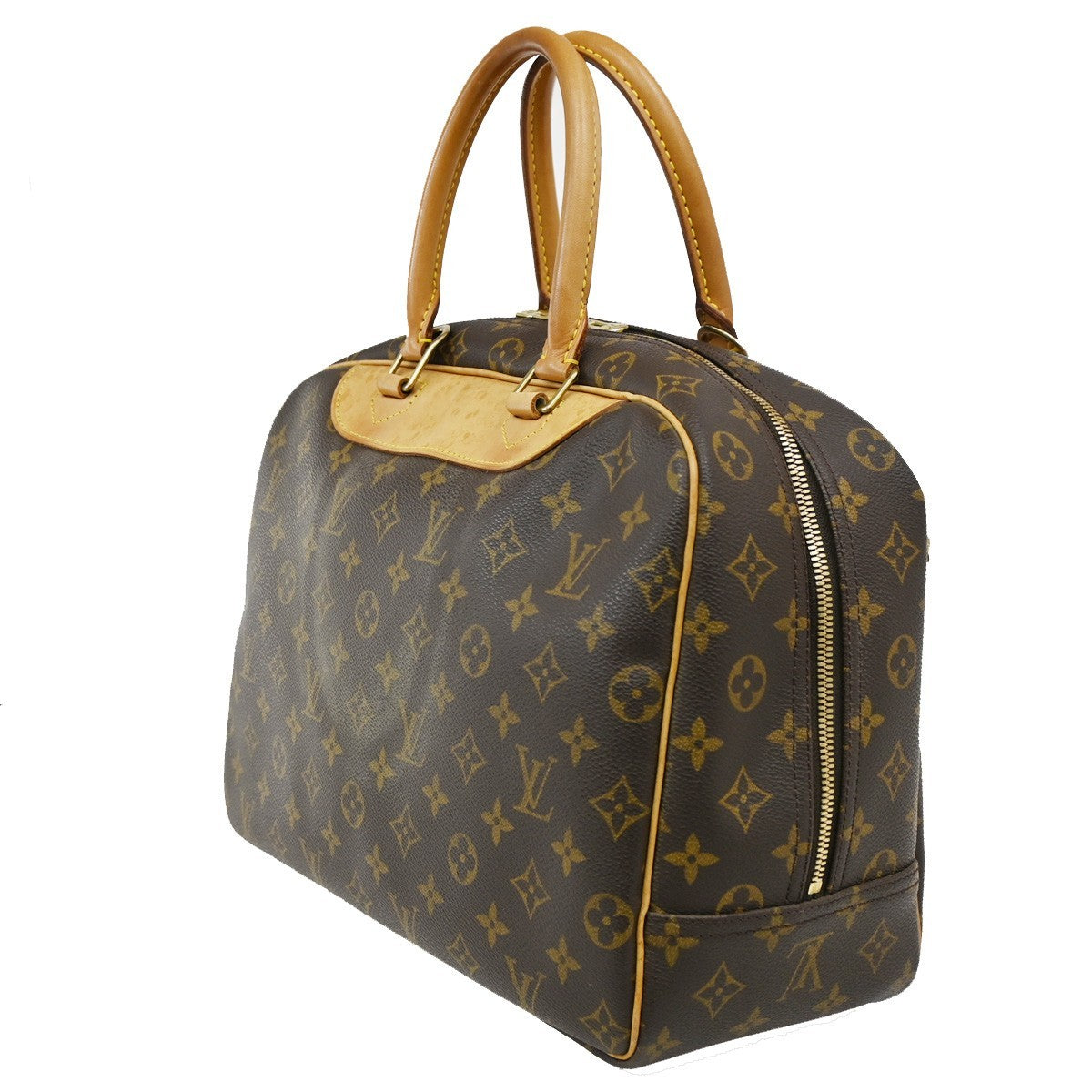 LOUIS VUITTON LV Logo Deauville Hand Bag Monogram Leather Brown M47270 32CA250