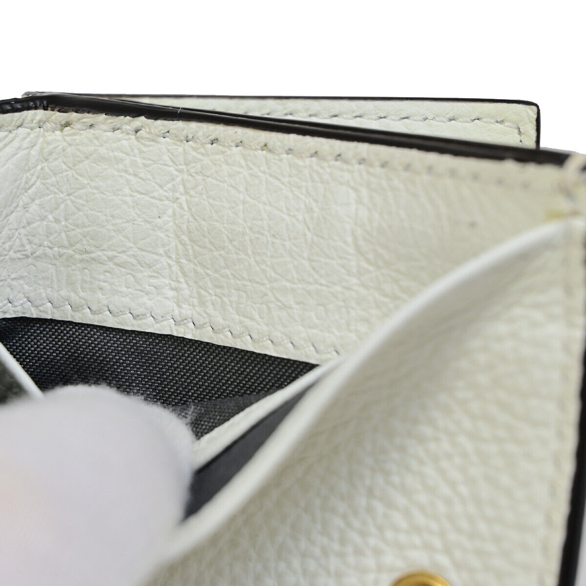 FENDI ✕ FILA Trifold Compact Wallet Leather White Blue Red Italy 33EB562