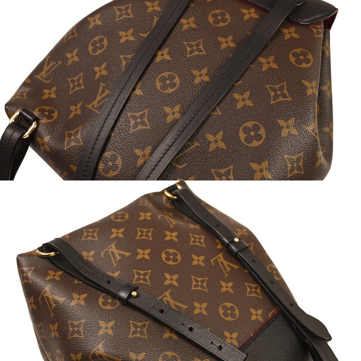LOUIS VUITTON Montsouris PM Backpack Bag Monogram Leather Brown M45515 321RH692