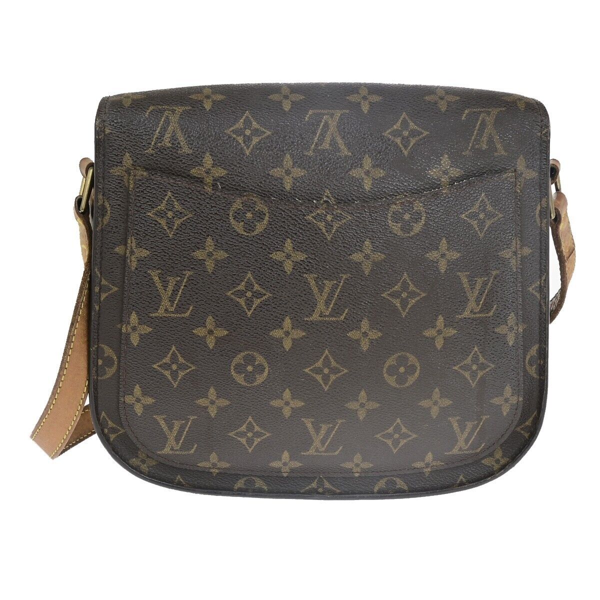 LOUIS VUITTON Saint Cloud GM Shoulder Bag Monogram Leather Brown M51242 31HC015