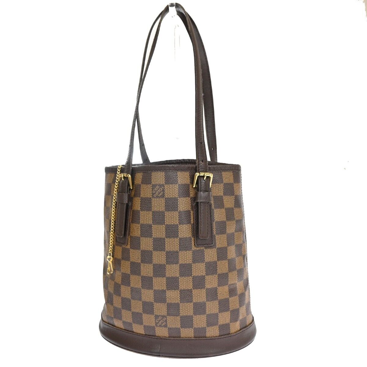 LOUIS VUITTON Marais Shoulder Bag Damier Ebene Leather Brown N42240 84EA283