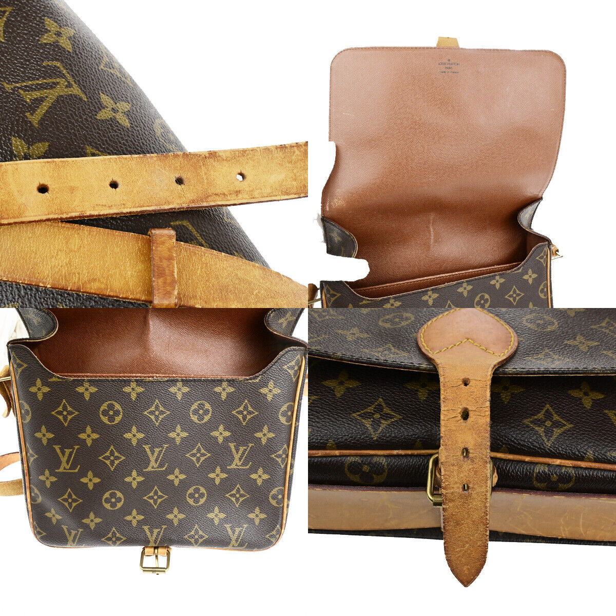 LOUIS VUITTON Cartouchiere GM Shoulder Bag Monogram Leather Brown M51252 61SJ405