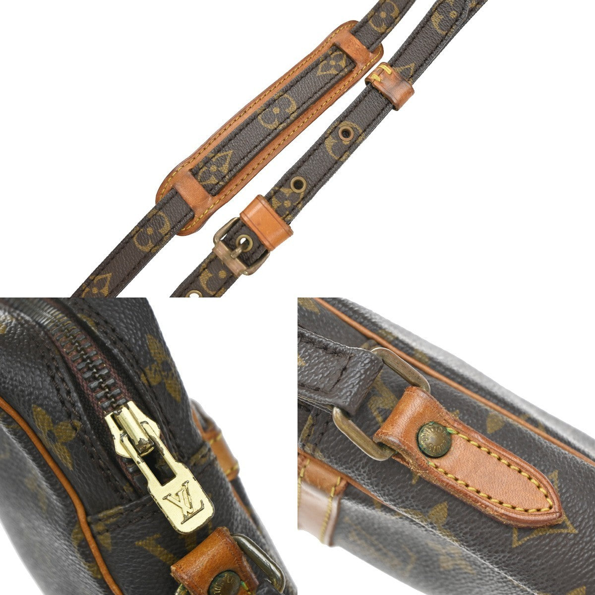 LOUIS VUITTON Danube Shoulder Bag Monogram Leather Brown France M45266 34KP005